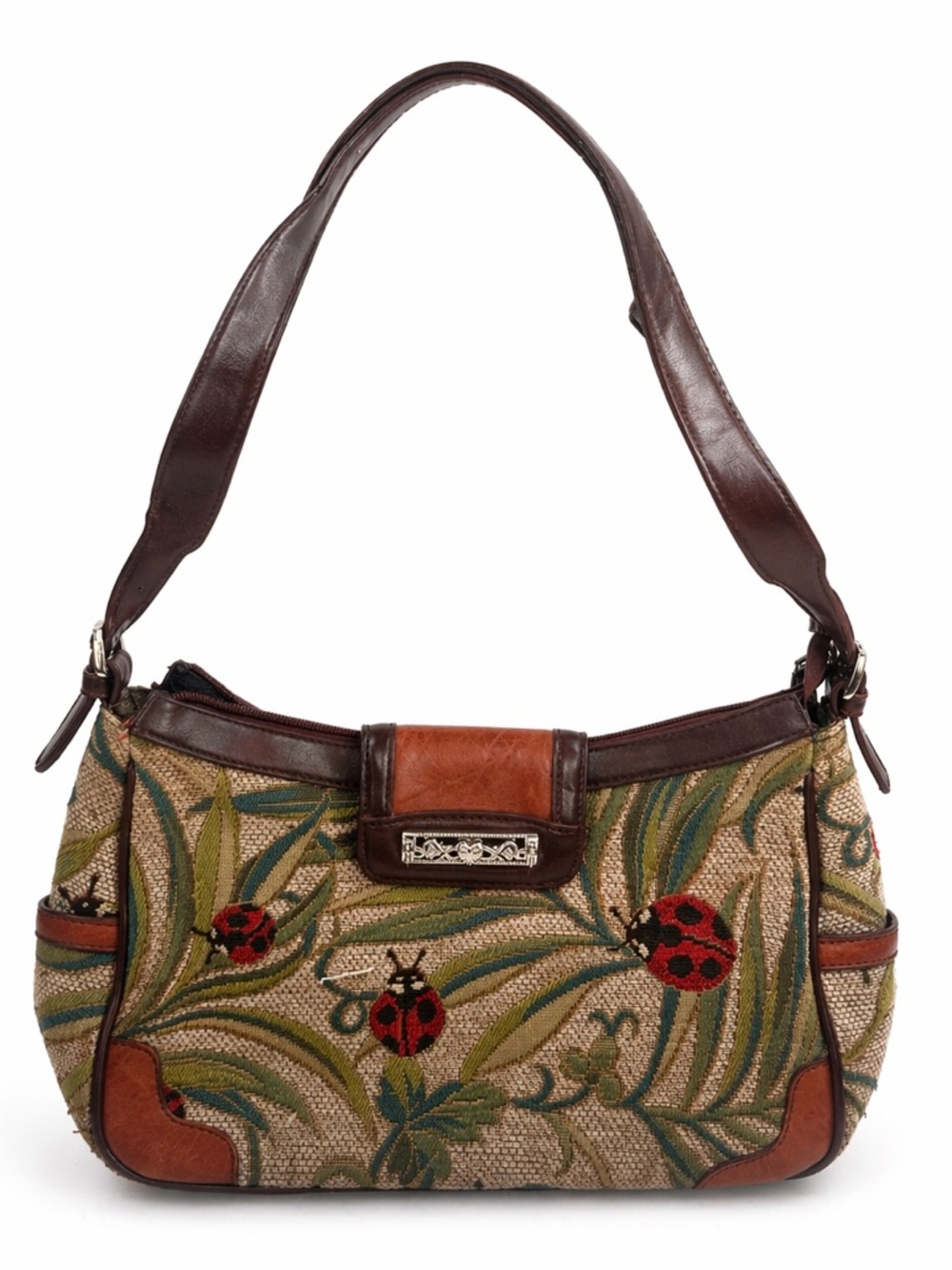 MC Vintage Ladybug Tapestry Floral Canvas Y2K Boho Shoulder Bag